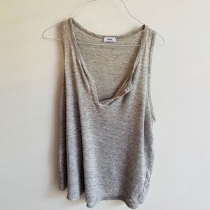 Vince Split Neck Linen Tank